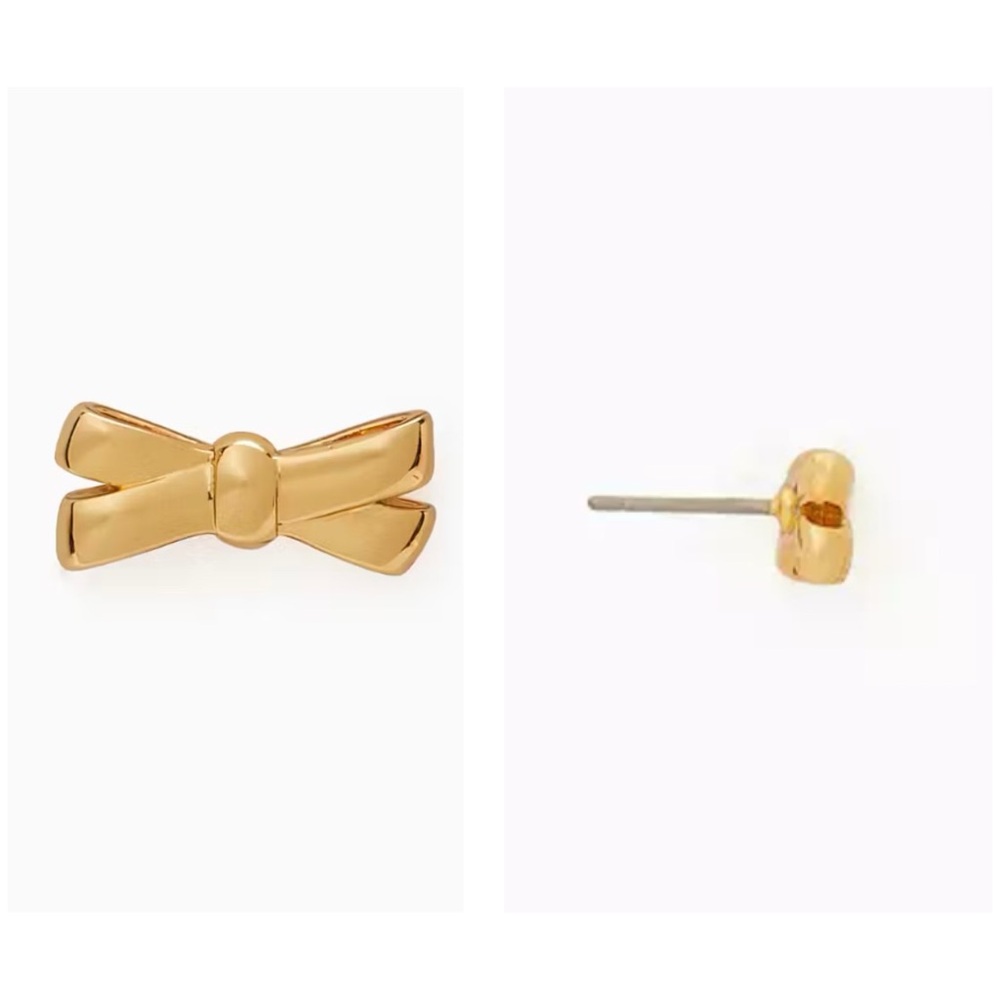 kate spade gold bow stud earrings NWT - Picture 5 of 8